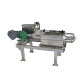 side view
Liquid Separator This is a continuous feed screw press with a filter screen that squeezes out of grains. Constructed with 304 Stainless Steel, it can be sanitized and used in leiu of lauter tun prefermentation, post fermentation, and/or post di