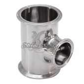 3" x 3" x 2" Stainless Steel ThermoWell TriClamp Tee