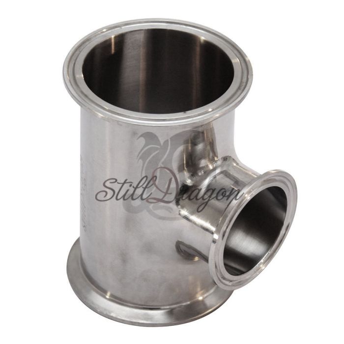 3" x 3" x 2" Stainless Steel TriClamp Tee